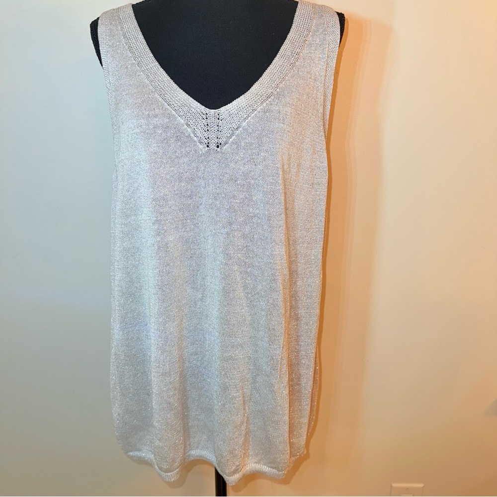 Elegant Silver Sleeveless Top